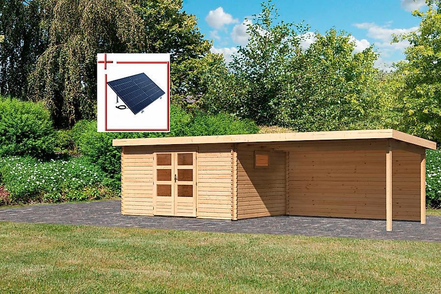 KONIFERA Gartenhaus "Trittau 5", mit Anbaudach 4,4m Rückwand, naturbelassen günstig online kaufen