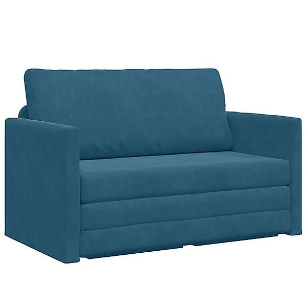 vidaXL Sofa Fußbodensofa 2-in-1 Blau 124x204x61 cm Samt, 1 Teile günstig online kaufen