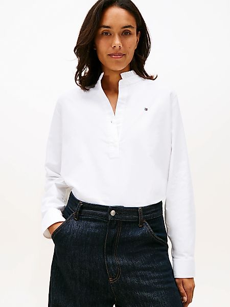 Tommy Hilfiger Langarmbluse "OXFORD RUFFLE NECK SHIRT" mit Rüschen Detail günstig online kaufen