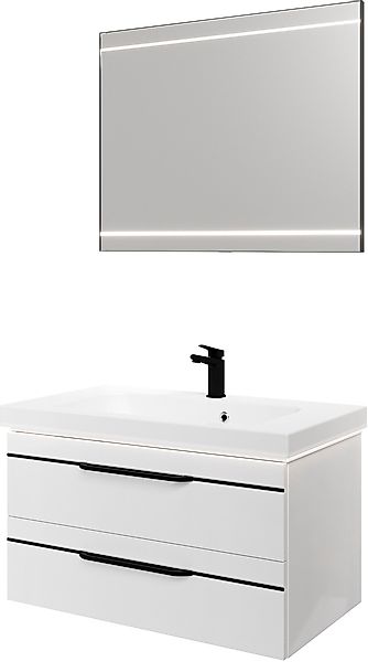 Saphir Badmöbel-Set »Balto 2-teilig Mineralmarmor-Waschtisch mit LED-Spiege günstig online kaufen