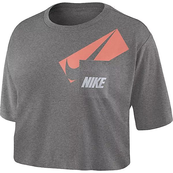 Nike Dri-fit Graphic Cropped Kurzarm T-shirt M Carbon Heather / White günstig online kaufen