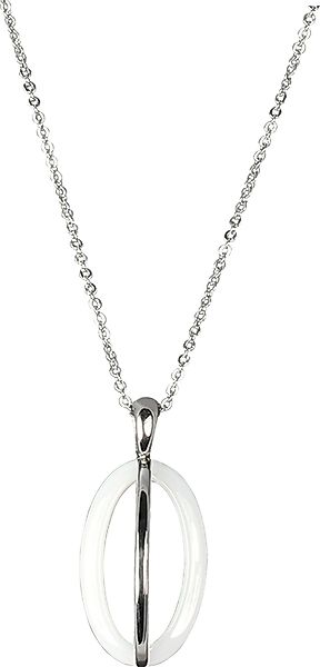 Amello Edelstahlkette Amello Ellipse Halskette silber günstig online kaufen