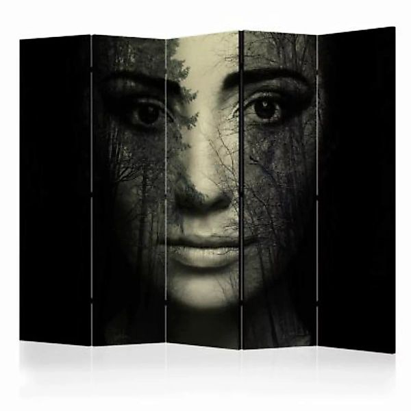 artgeist Paravent Forest mask II [Room Dividers] schwarz/beige Gr. 225 x 17 günstig online kaufen