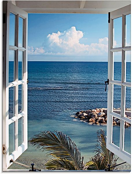 Artland Glasbild "Fenster zum Paradies" Fensterblick 1 Stk. tlg. in verschi günstig online kaufen