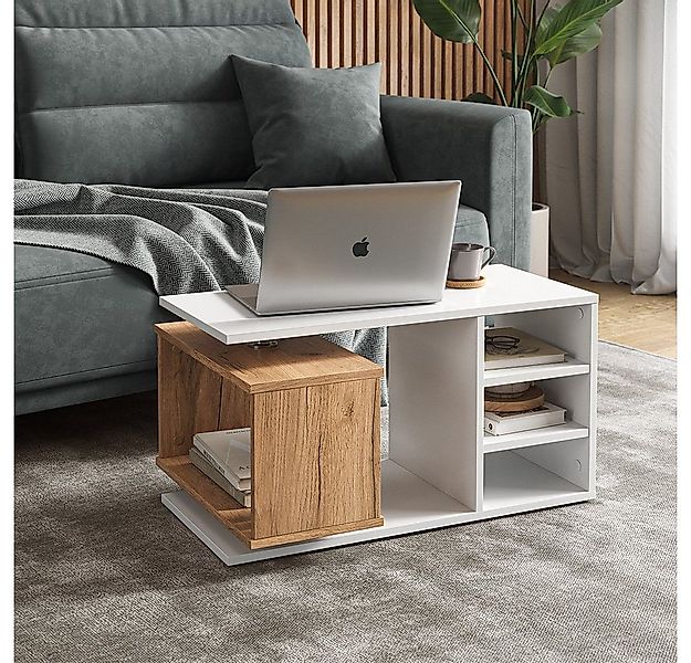 Vicco Couchtisch Rafi, Weiß/Eiche, 88 x 35 cm (1-St) günstig online kaufen