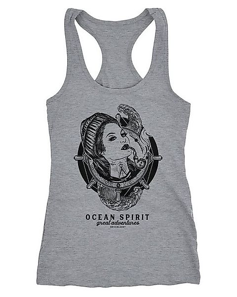 Neverless Tanktop Damen Tank-Top Woman Sailor Captain Pin-Up Kapitän Racerb günstig online kaufen