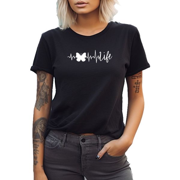 Banco Print-Shirt Damen "Butterfly Life" Unifarben günstig online kaufen