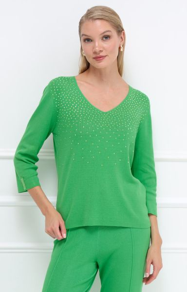 Passioni Strickpullover mit funkelnden Strassdetails günstig online kaufen