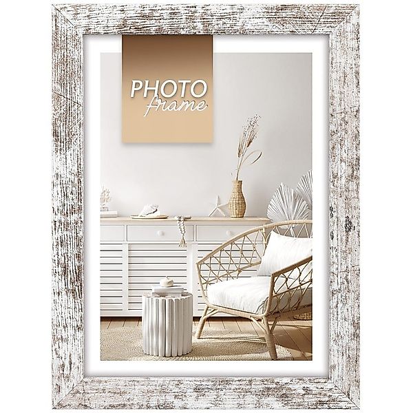 matches21 HOME & HOBBY Bilderrahmen Holz Bilderrahmen rechteckig weiss / br günstig online kaufen