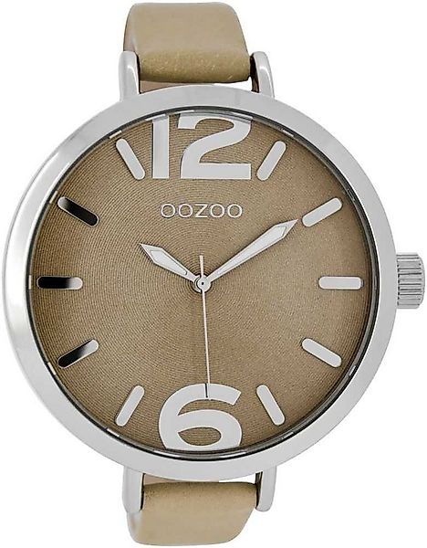 OOZOO Quarzuhr XXL Damenuhr C7510 Sandfarben Lederband 48 mm C7510 günstig online kaufen