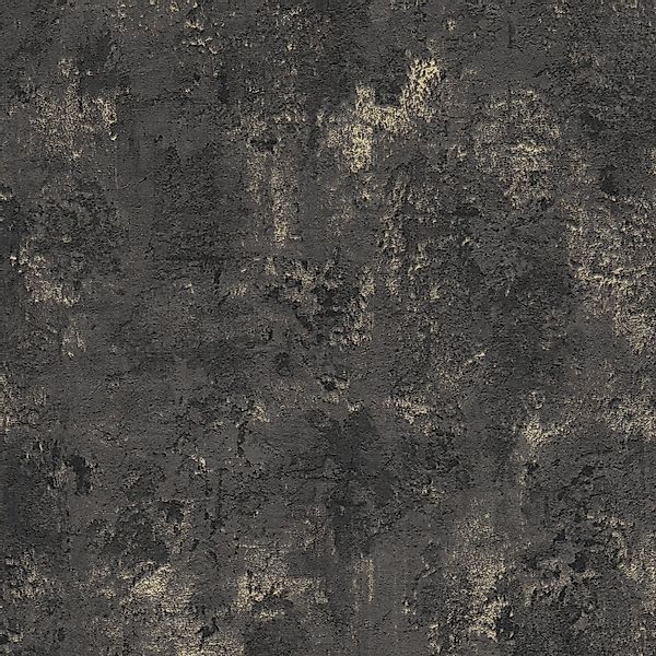 PROFHOME 388234-GU Spachtel Putz Tapete Struktur Metallic Schwarz Gold 0,53 günstig online kaufen