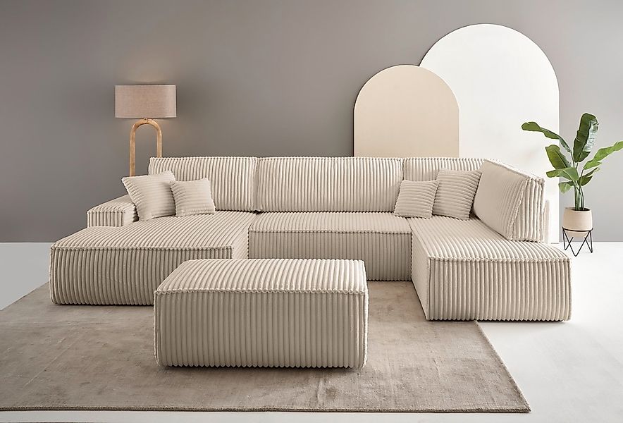 andas Wohnlandschaft "FINNLEY U-Form XXL 329 cm, Schlafsofa, Schlaffunktion günstig online kaufen