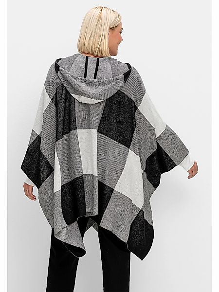 Sheego Strickcape "Große Größen", mit Kapuze, offene Form günstig online kaufen