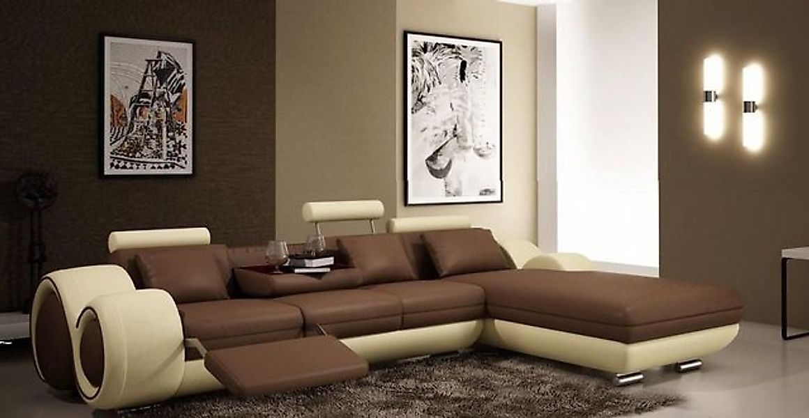 JVmoebel Ecksofa Patentiertes Design Ecksofa Sofa +USB,Polster Leder Ecke B günstig online kaufen