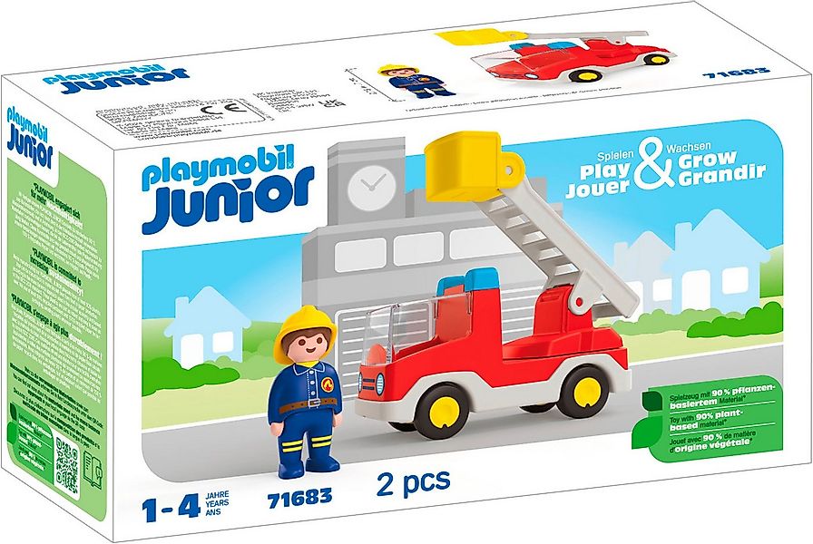 Playmobil® Feuerwehrleiterfahrzeug (71683), JUNIOR Konstruktions-Spielset, günstig online kaufen