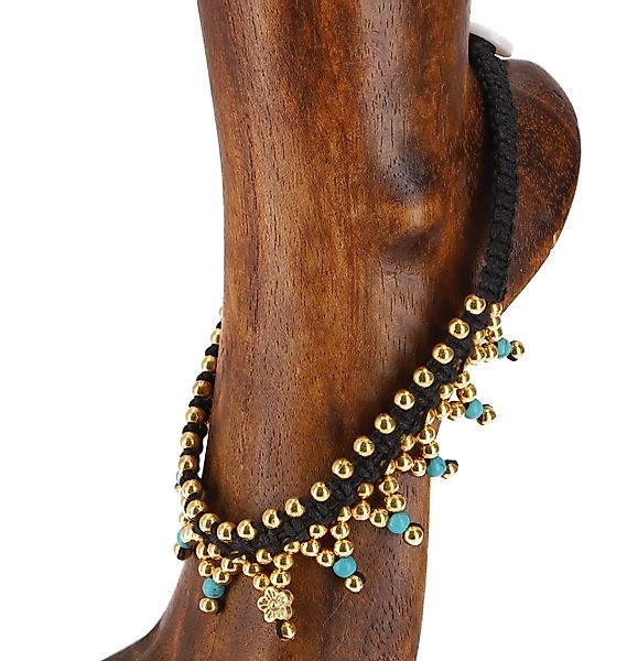 Guru-Shop Fußkette Fußkette Makramee mit Perlen günstig online kaufen