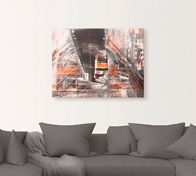 Artland Leinwandbild "Wuppertal Skyline abstrakte Collage", Züge, (1 St.), günstig online kaufen