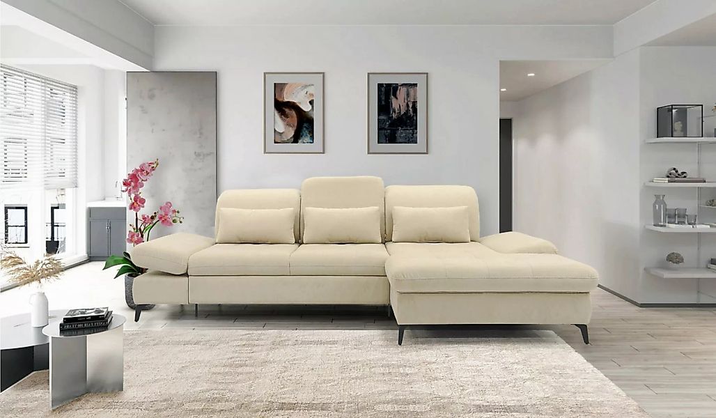 Hygger Möbelhaus Ecksofa Nola L-Form 300 x 170 cm, Sitztiefenverstellung, K günstig online kaufen