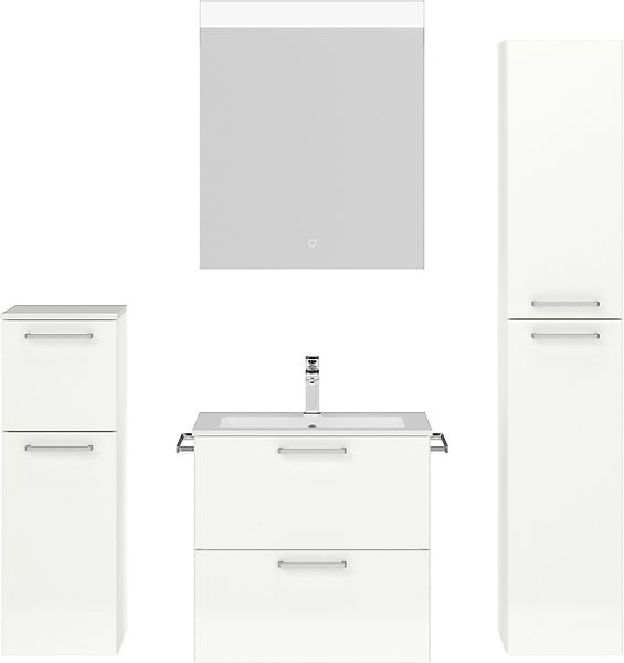 nobilia® Badmöbel-Set Tolvina, (4-St., vormontiert, mit günstig online kaufen