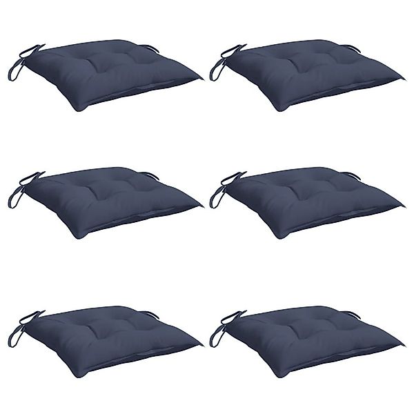 vidaXL Sitzauflage Stuhlkissen 6 Stk. Marineblau günstig online kaufen
