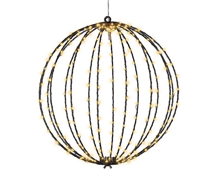 Leuchtkugel Weihnachten zum Hängen LED Kugel Metall Schwarz Stecker Timer O günstig online kaufen