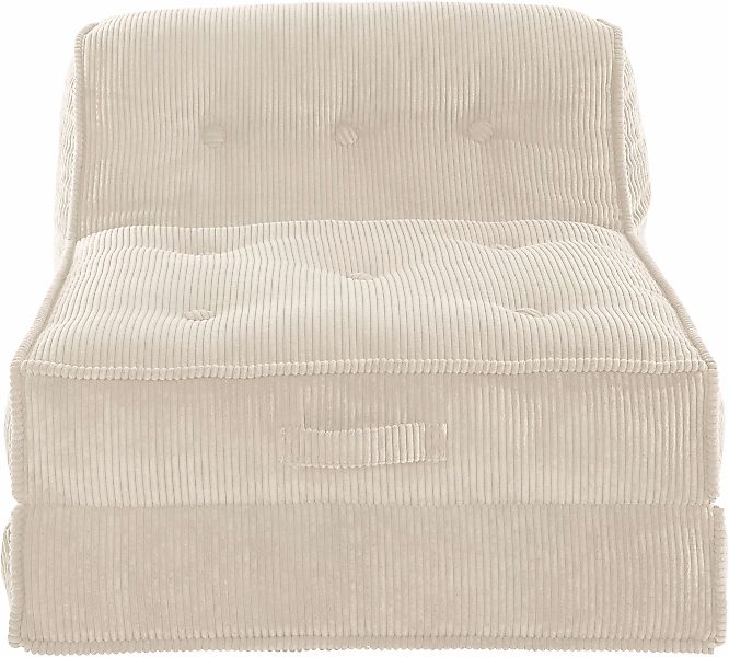 INOSIGN Sessel "Pia", Loungesessel aus Cord, in 2 Größen, Pouf-Funktion. günstig online kaufen