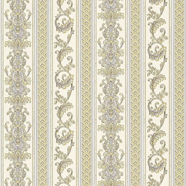 Bricoflor Elegante Tapete mit Ornament Streifen Landhaus Vliestapete in Cre günstig online kaufen