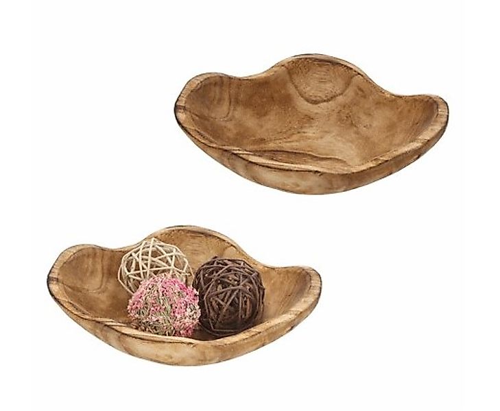 Deko-Schale 1 Stück geflammt ca. 29x7x25 cm Holz günstig online kaufen