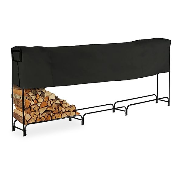relaxdays Kaminholzregal Großes Kaminholzregal mit Abdeckung, günstig online kaufen