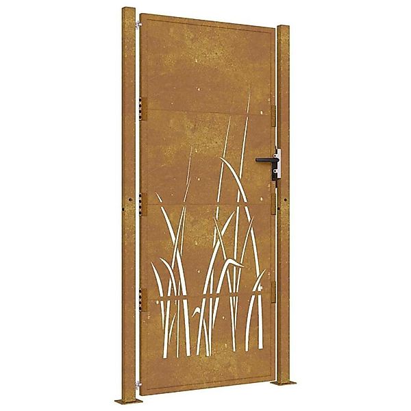 vidaXL Gartentor 105x180 cm Cortenstahl Gras-Design 153176 günstig online kaufen