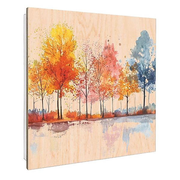 Banjado Schlüsselkasten mit Holzfront 30x30cm Weiß Scharnier Links 50 Haken günstig online kaufen