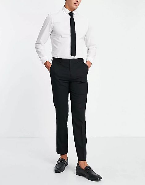 Burton – Essential – Schmale, elastische Anzughose in Schwarz günstig online kaufen