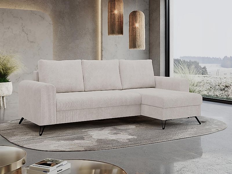MKS MÖBEL Ecksofa HUGO, Set, Bonellfedern, Schwarze Metallbeine, T30-Schaum günstig online kaufen