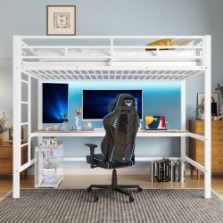 Flieks Hochbett Metallbett 90x200cm mit Leiter, günstig online kaufen