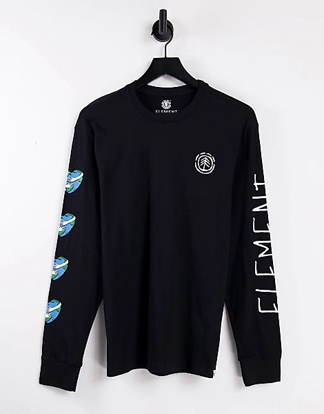 Element – Ravana – Langärmliges Shirt in Schwarz mit Rückenaufdruck günstig online kaufen