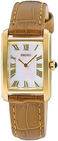 Seiko Quarzuhr SWR100P1, Armbanduhr, Damenuhr, Lederarmband, analog, Perlmu günstig online kaufen