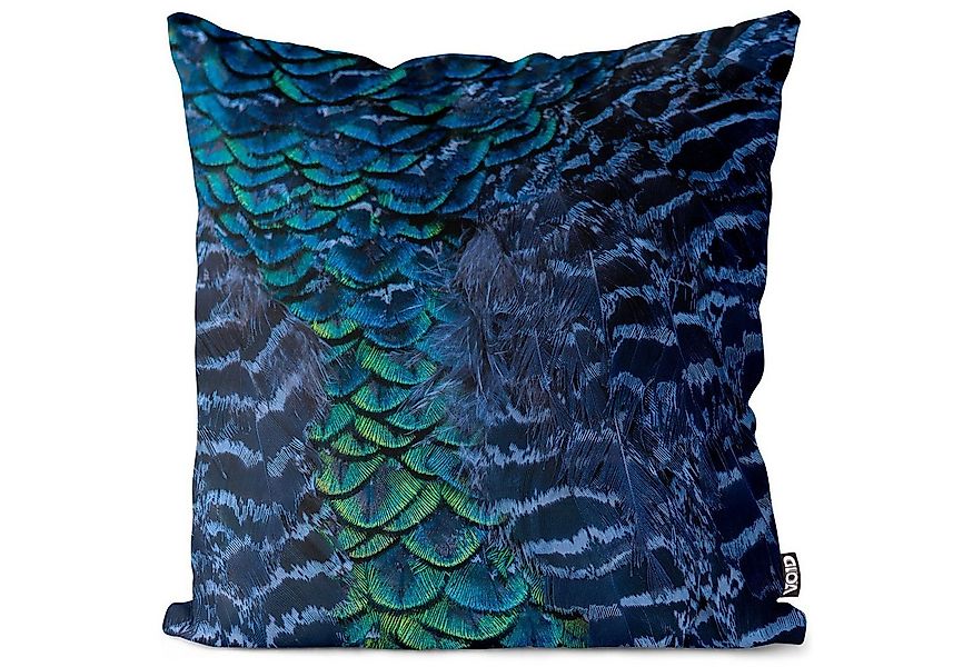 VOID Kissenbezug, (1 Stück), Wildtier bunt pfau vogel Natur federn tier exo günstig online kaufen