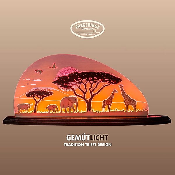 Weigla LED Dekolicht »Safari, Holz & Acrylglas, ROT-NATUR-BRAUN«, Leuchtmit günstig online kaufen