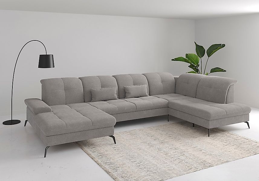 sit&more Wohnlandschaft "Amica, U-Form, inkl. Sitztiefenverstellung und Arm günstig online kaufen