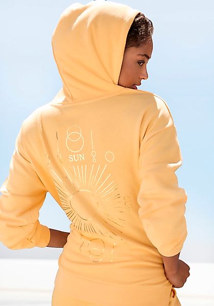 Buffalo Hoodie, Kapuzensweatshirt mit großem Rückenprint- mit Glanz-Effekt, günstig online kaufen