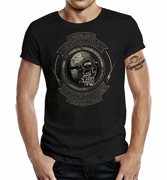 GASOLINE BANDIT® T-Shirt für Biker Racer Motorrad Fans: Golden Age Old Scho günstig online kaufen