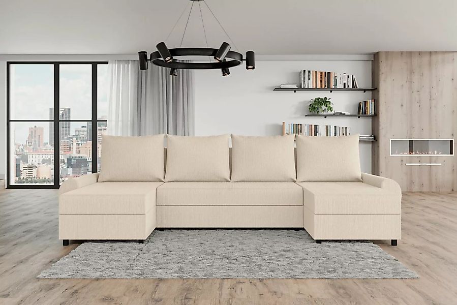 ALTDECOR Wohnlandschaft TUSCANY-U, Couch mit Schlaffunktion, Wohnzimmer - W günstig online kaufen