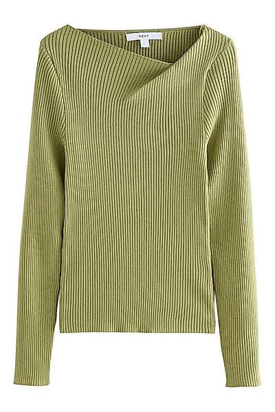 Next Strickpullover Geripptes, asymmetrisches Strickoberteil (1-tlg) günstig online kaufen