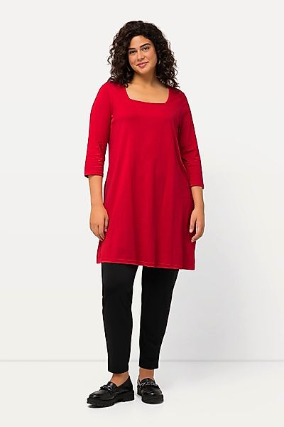 Ulla Popken Longshirt Longshirt A-Linie Carré-Ausschnitt günstig online kaufen