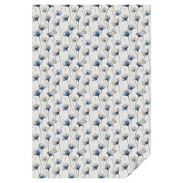 Tulup Fensterfolie Blaue Blumen Sichtschutzfolie Fenster 100x146 cm Weiß Bl günstig online kaufen