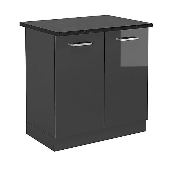 Vicco Spülenunterschrank R-Line, Anthrazit Hochglanz/Anthrazit, 80 cm, AP A günstig online kaufen