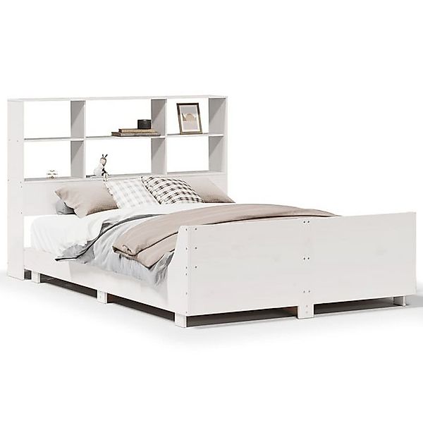 vidaXL Bett, Massivholzbett ohne Matratze Weiß 140x190 cm Kiefernholz günstig online kaufen