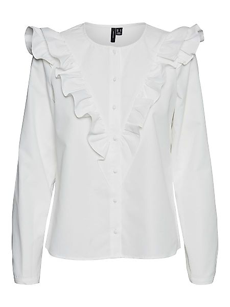 VERO MODA Gerüschte Hemd Damen White günstig online kaufen