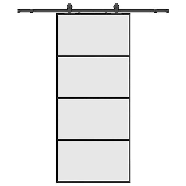 vidaXL Schiebetür mit Beschlag Schwarz 90x205 cm ESG-Glas 3375799 günstig online kaufen