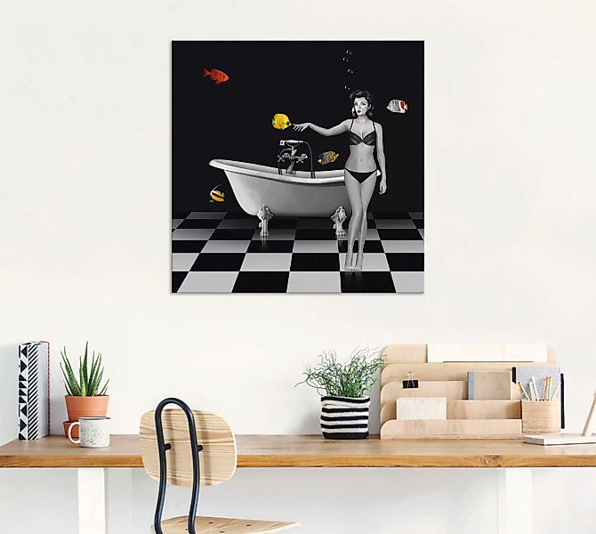 Artland Wandbild "Ein Badezimmer für Fische", Frau, (1 St.), als Alubild, O günstig online kaufen